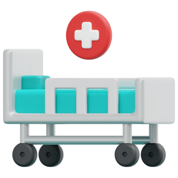 hospital bed 3d render icon illustration png