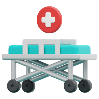 stretcher 3d render icon illustration png
