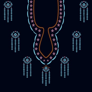 Neckline from geometric shapes for shirts, bags, books. vector
