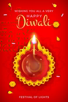 happy diwali wishes, happy diwali banner, social media post template design with creative diya illustration, diwali background vector