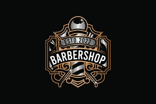 Barbershop vector logo and emblem template