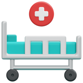 hospital bed 3d render icon illustration png
