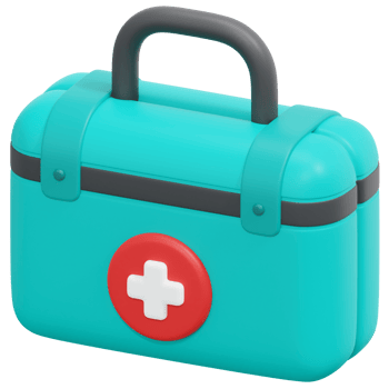 first aid kit 3d render icon illustration png