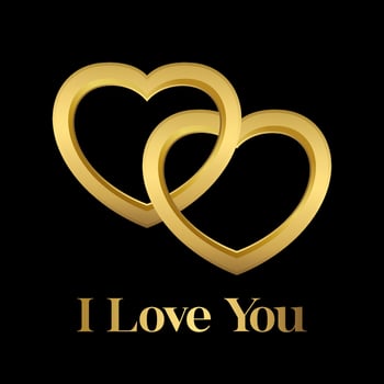 golden mockups. heart i love you vector