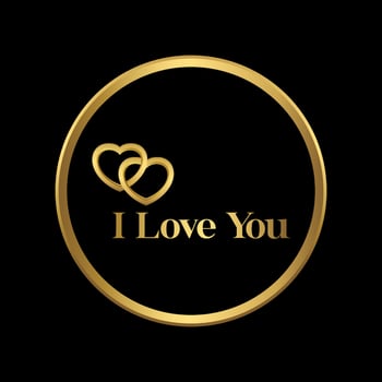 golden mockups. heart i love you vector