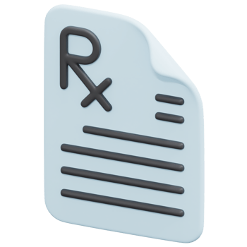 prescription 3d render icon illustration png