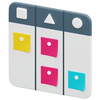 kanban 3d render icon illustration png