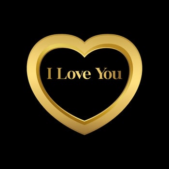 golden mockups.  gold Heart with black background vector