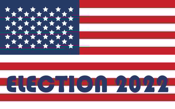 Day of mid-term elections. Vote 2022 USA, banner design. Political election campaign vector