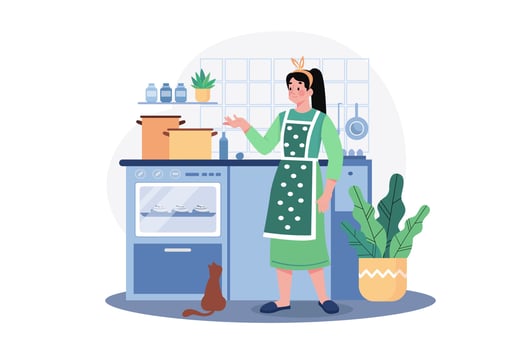Cooking and Kitchen Illustration concept on white background vector