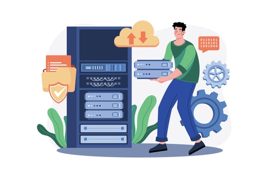 Server Maintenance Illustration concept on white background vector