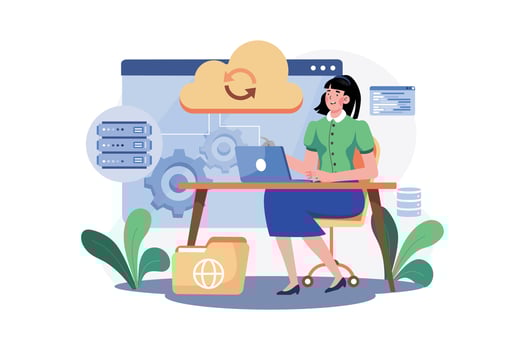 Server Maintenance Illustration concept on white background vector