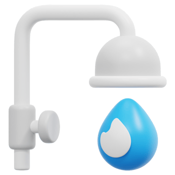 hot water 3d render icon illustration png