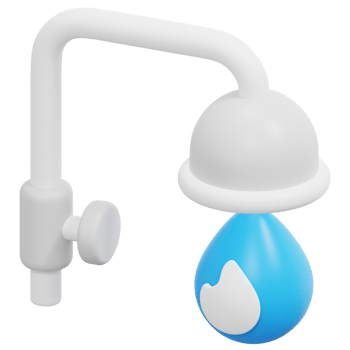 hot water 3d render icon illustration png