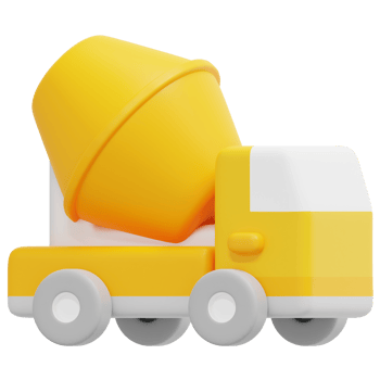 concrete truck 3d render icon illustration png