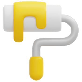 paint roller 3d render icon illustration png