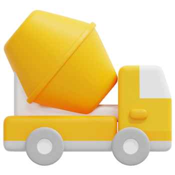concrete truck 3d render icon illustration png