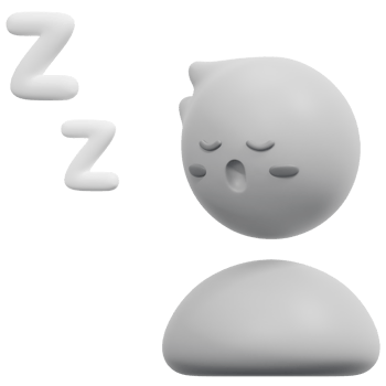 sleepy 3d render icon illustration png