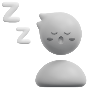 sleepy 3d render icon illustration png