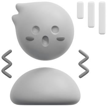 scared 3d render icon illustration png