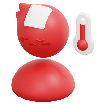 sick 3d render icon illustration png