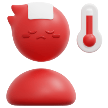 sick 3d render icon illustration png