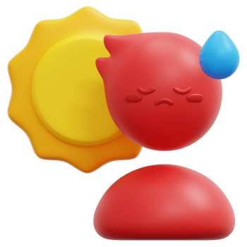 hot 3d render icon illustration png