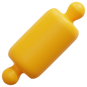 rolling pin 3d render icon illustration png