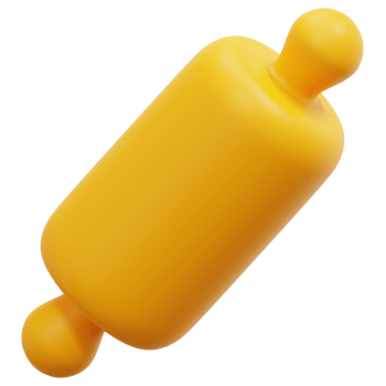 rolling pin 3d render icon illustration png
