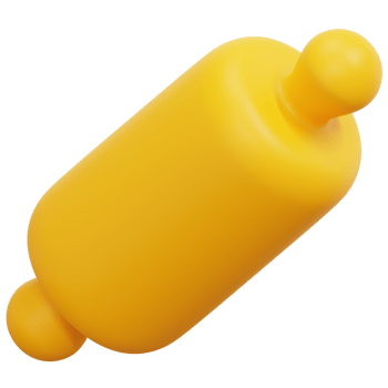 rolling pin 3d render icon illustration png
