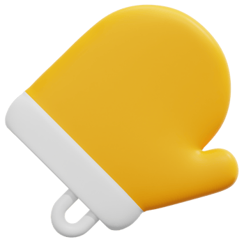 kitchen glove 3d render icon illustration png