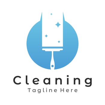 Cleaning Logo template design.Cleaning protection,house cleaner with washing spray and cleaning tools. vector