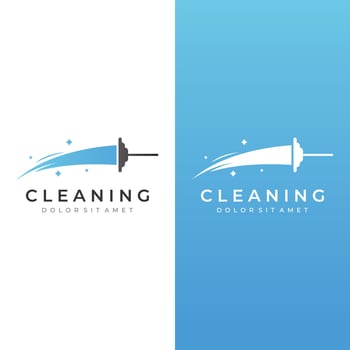 Cleaning Logo template design.Cleaning protection,house cleaner with washing spray and cleaning tools. vector