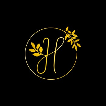 H letter logo design for fashion and beauty and spa company. H letter vector icon. H golden logo