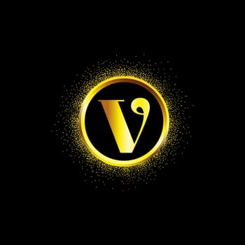 V letter logo design for fashion and beauty and spa company. V letter vector icon. V golden logo