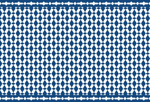Isometric Moroccan Wall Mosaic, Tile Seamless Pattern Background. vector