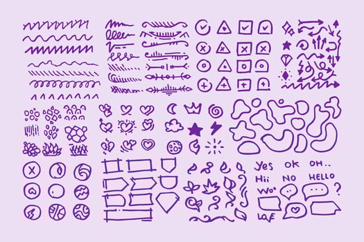 Arrow Doodle Vector Illustration Set Stock Vector art