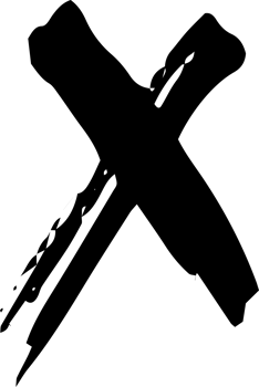 X cross symbol design elements. ink brush stroke illustration. line stroke element on isolated background. png