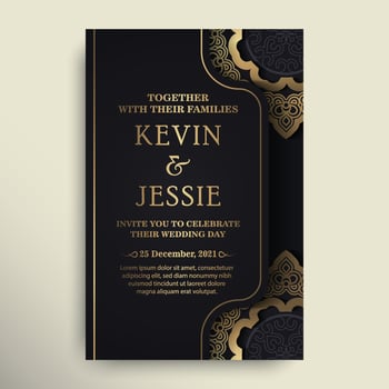 Elegant mandala wedding invitation card template design vector