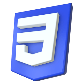 Stylized 3D CSS Icon Side View png