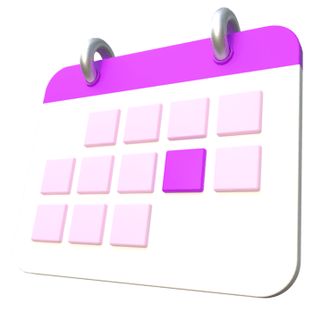 Stylized 3D Calendar Illustration Side View png
