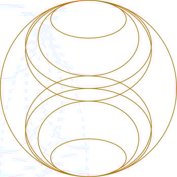 Monoline Spherical Retro Futuristic Design vector
