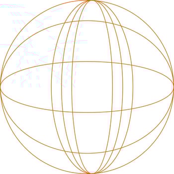 Monoline Spherical Retro Futuristic Design vector