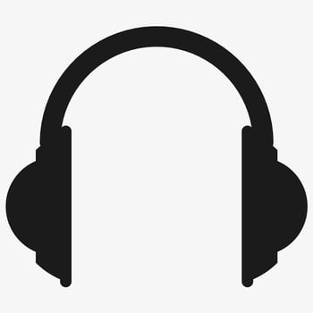 black headphones icon on white background vector