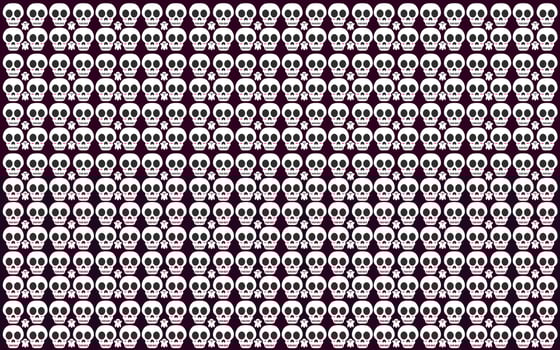 Halloween seamless pattern design with ghost and skull vector