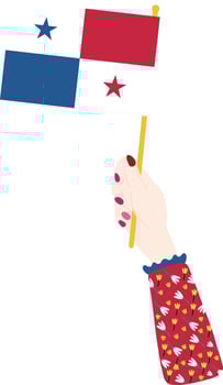 Panama Flag hand drawn,Panamanian Balboa hand drawn vector