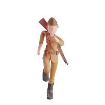 3d army character run png