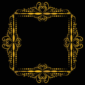Decorative frame Elegant vector element for design in Eastern style, place for text. Beautiful floral golden border. Lace illustration for invitations, greeting cards and T Shirt design.