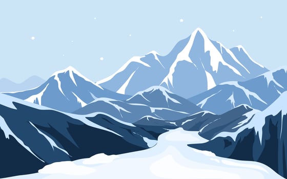 Mountain with Snow and Glacier Winter Landscape Background vector