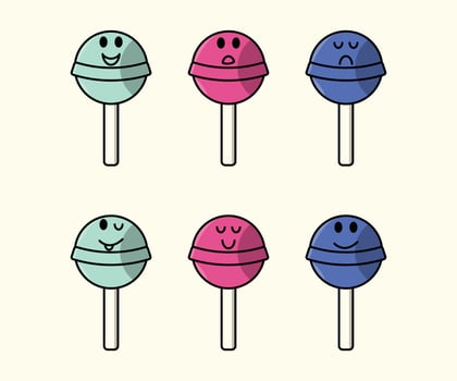 cute character of candy vector